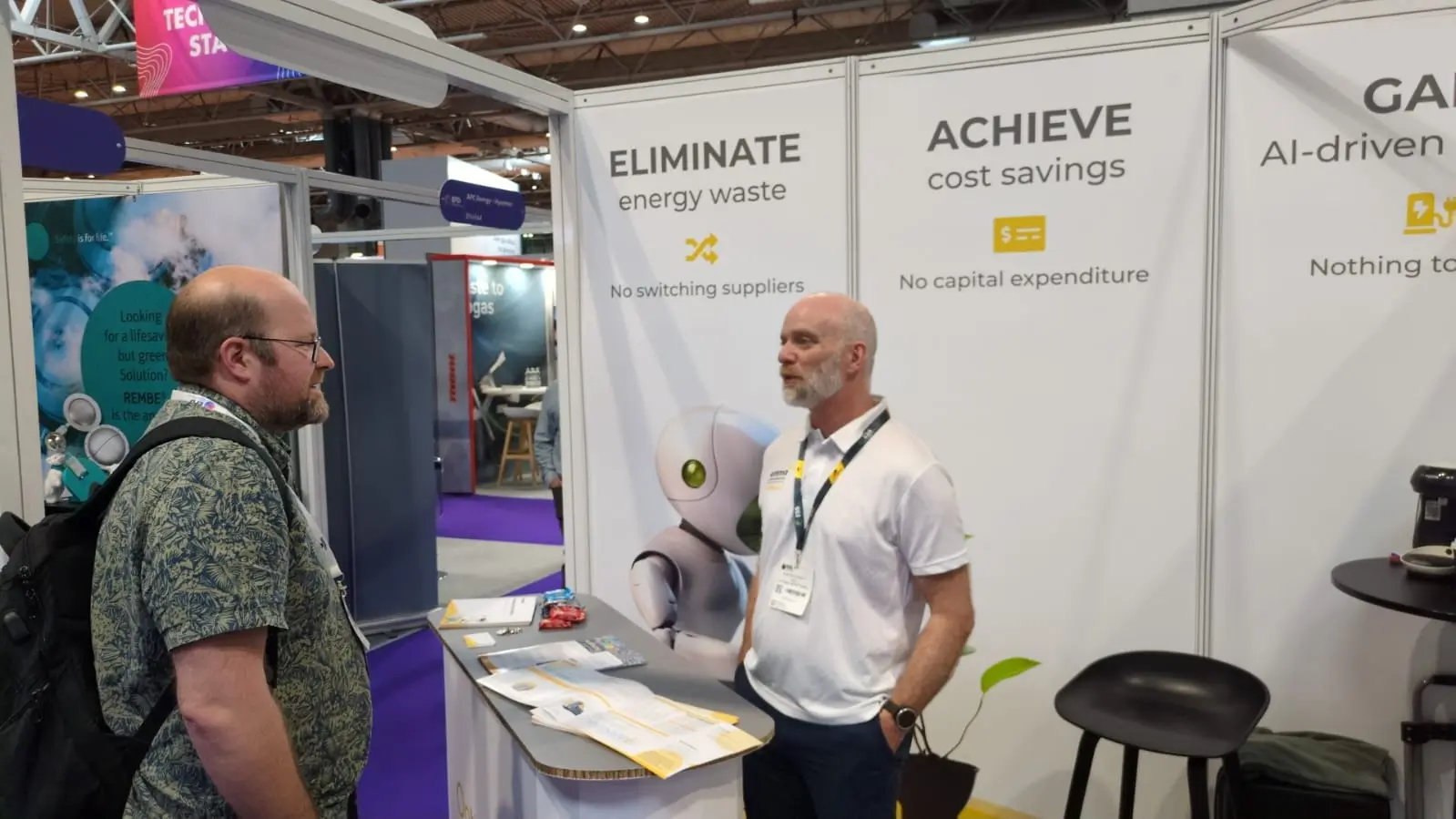 Automated energy management - Omnium logo with a swirl design to the left of the word omnium and the tagline Making Energy Make Sense written below in green text.